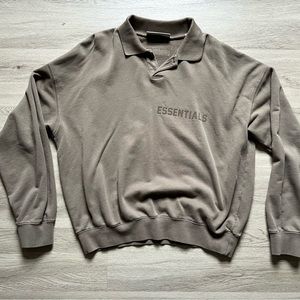ESSENTIALS ‘wood’ collared long sleeve shirt